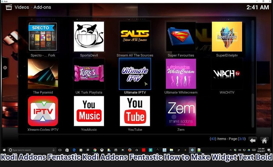 Kodi Addons Fentastic How to Make Widget Text Bold